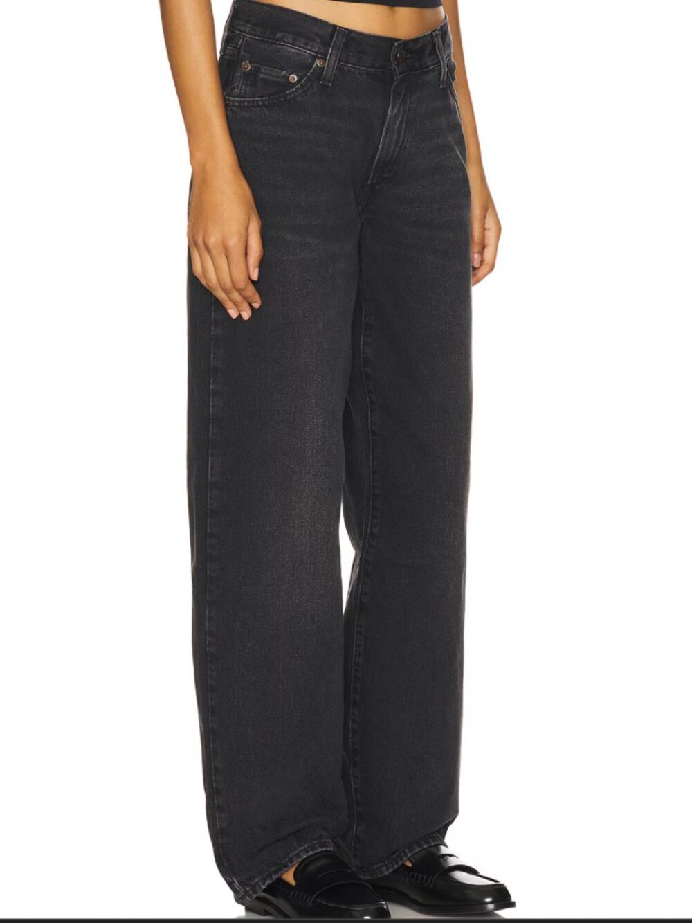 Levi's women's baggy dad jeans 100 cotton faded black size 27 VGUC - Picture 4 of 14